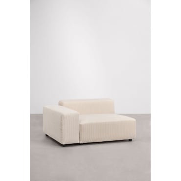 Hoekmodule Links (135x113 Cm) Met Lage Armleuning Voor Modulaire Bank Bruna Corduroy Beige – Linnen - Sklum