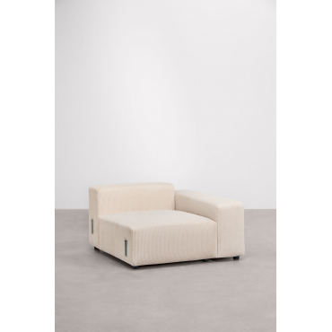 Hoekmodule Rechts (115x113 Cm) Met Lage Armleuning Voor Modulaire Bank Bruna Corduroy Beige – Linnen - Sklum