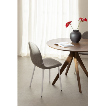 Glamm Deluxe Eetkamerstoel Grijs – Taupe – Koel & Linnen Bruin - Mokka - Sklum