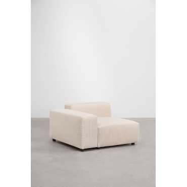Linkerhoekmodule (115x113 Cm) Met Lage Armleuning Voor Bruna Modulaire Bank Corduroy Beige – Linnen - Sklum