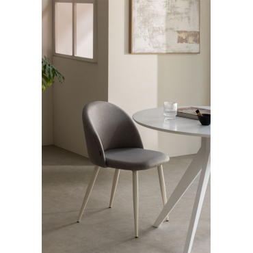 Kana Deluxe Eetkamerstoel Beige – Crème & Linnen Grijs – Beton - Sklum