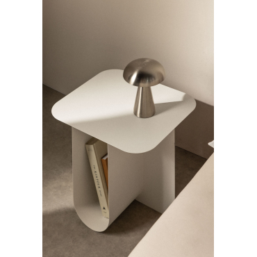 Rechthoekige Stalen Bijzettafel (40x45 Cm) Norman Gardenia Wit - Sklum