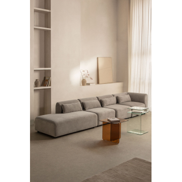 Fogler 4-delige Modulaire Hoekbank Met Chaise Longue Corduroy Grijs – Taupe – Koel - Sklum