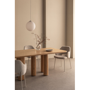Eettafel Rechthoekig 200x100 Cm In Mdf En Essenfineer Noelys Natuurlijk - Sklum