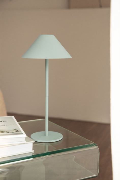 Draadloze LED-tafellamp van ijzer Nebida - CELADON