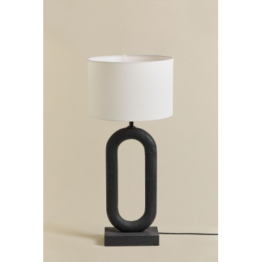 Ariadne Tafellamp Van Mangohout En Linnen Wit & ↑65 Cm - Sklum