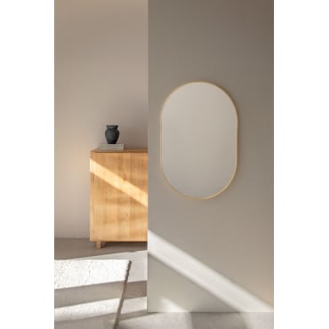 Ovale Aluminium Wandspiegel (60x90 Cm) Draves Goud - Sklum