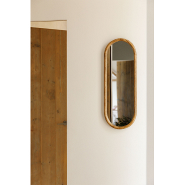 Ovale Wandspiegel Van Munya Mangohout 30 X 80 Cm - Sklum