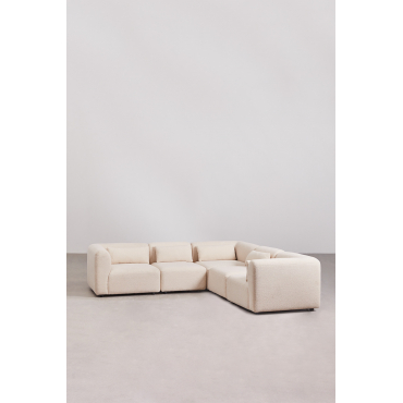 Fogler 5-delige Modulaire Hoekbank Chenille Crème Beige - Sklum