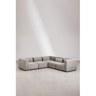 Fogler 5-delige Modulaire Hoekbank Corduroy Grijs – Taupe – Koel - Sklum