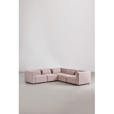 Fogler 5-delige Modulaire Hoekbank Corduroy Roze Wijn - Sklum