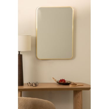 Rechthoekige Aluminium Wandspiegel (50x70 Cm) Tuluise Goud - Sklum
