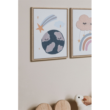 Decoratief Schilderij Met Textielstructuur (30x40 Cm) Haley Kids Veelkleurig Soft - Sklum
