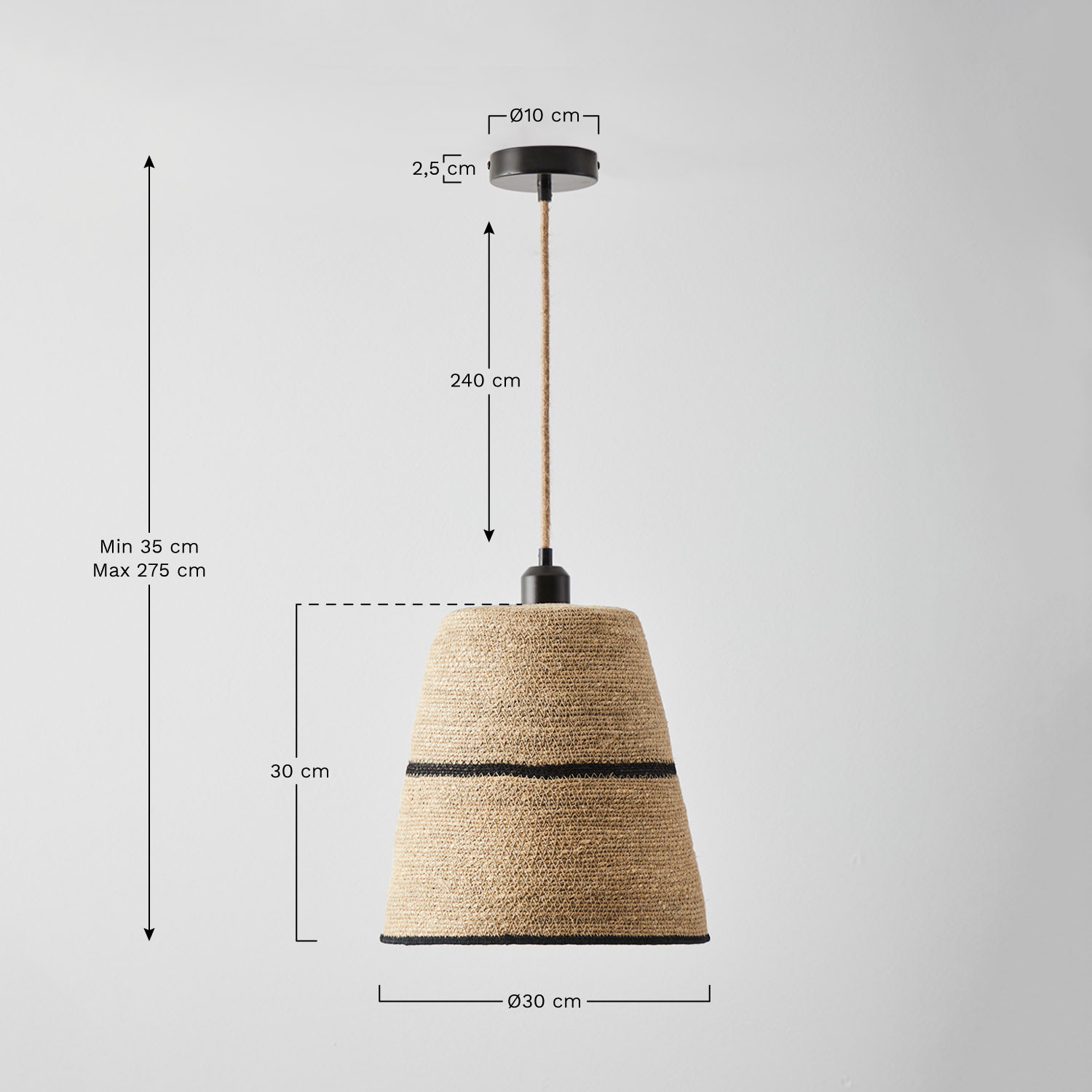 Karyse plafondlamp, AFMETINGEN