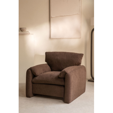 Serra Gestoffeerde Fauteuil Corduroy Bruin - Sklum