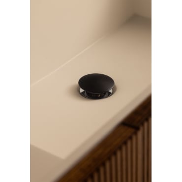 Orveta Click-clack Rvs En Messing Gootsteenafvoerklep Zwart & Klep Met Overloop - Sklum