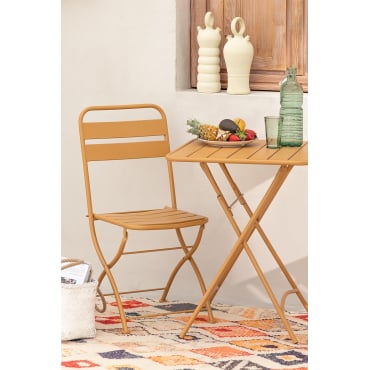 Set Van 4 Janti Opvouwbare Tuinstoelen Mosterd - Sklum