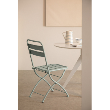 Set Van 2 Opvouwbare Eetkamerstoelen In Staal Janti Ijsberg - Sklum