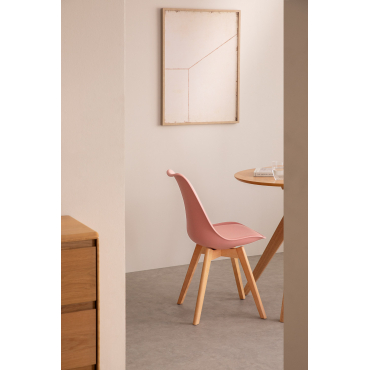 Set Van 2 Scandinavische Eetkamerstoelen Roze Wijn - Sklum