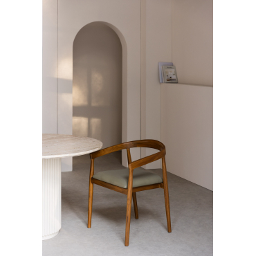 Set Van 2 Leren Visby Eetkamerstoelen Bamboe Groen - Sklum