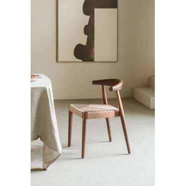 Set Van 4 Celle Teakhouten Eetkamerstoelen Donker Hout - Sklum