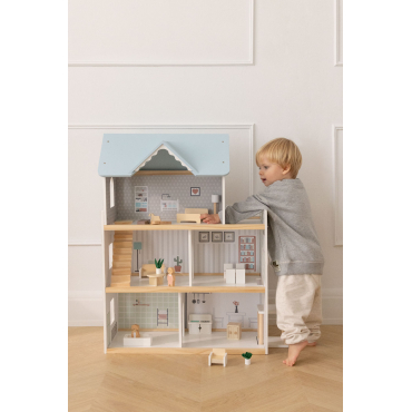 Elizabeth Kids Houten Poppenhuis Natuurlijke Kleuren - Sklum