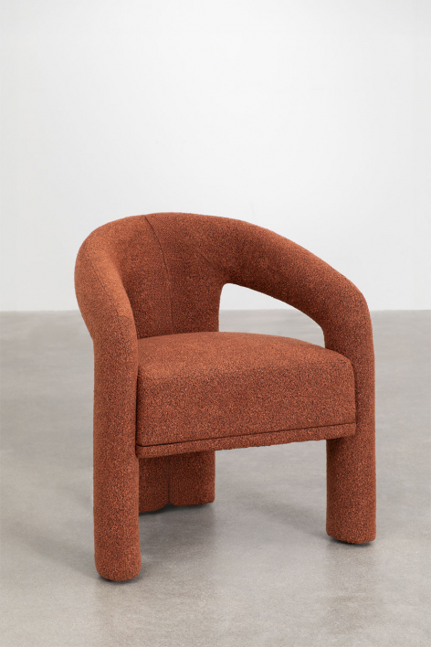 Pakket van 2 Greca gestoffeerde eetkamerstoelen - Boucle Rode Dakpan