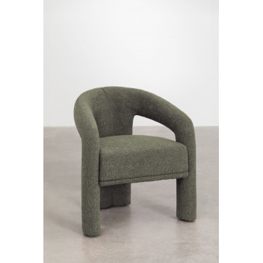 Greca Gestoffeerde Fauteuil Bouclé Groen – Salie - Sklum
