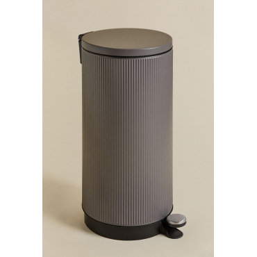 Vuilnisbak Met Deksel En Pedaal Midler Grijs – Taupe & 30 L - Sklum