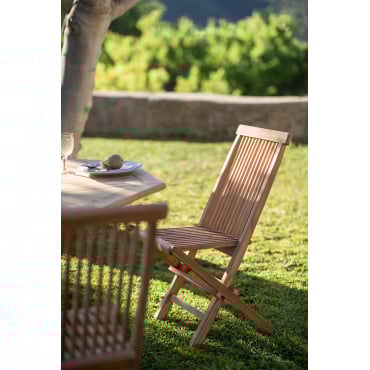 Set Van 2 Opvouwbare Tuinstoelen Van Pira Teakhout Teakhout - Sklum