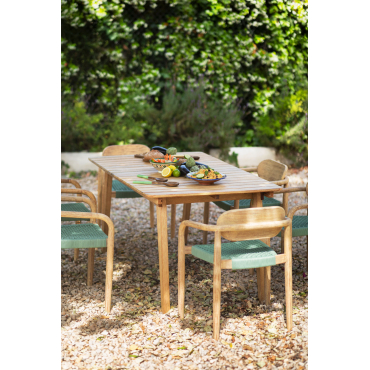 Tuintafel 90-150x90 Cm Uitschuifbaar In Eucalyptus Hout Naele Natuurlijk Hout - Sklum