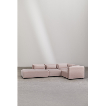Fogler 4-delige Modulaire Hoekbank Met Linker Boxspring Corduroy Roze Wijn - Sklum