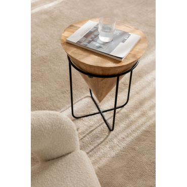 Ronde Bijzettafel In Mangohout (ø40 Cm) Piram Zwart - Sklum