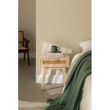 Ralik Design Houten Nachtkastje Met Lade Natuurlijk Hout - Sklum