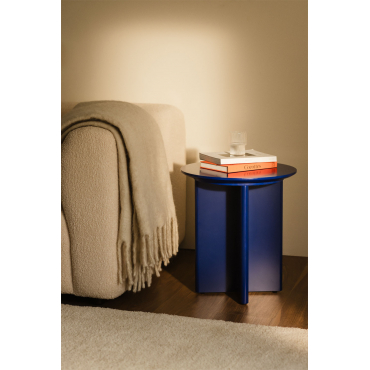Ronde Bijzettafel Ø45 Cm In Mdf Saonara Blauw – Ultramarijn - Sklum