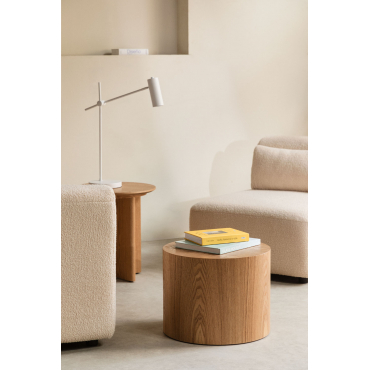 Ronde Bijzettafel In Mdf En Essenfineer (ø50 Cm) Lily Natuurlijk - Sklum