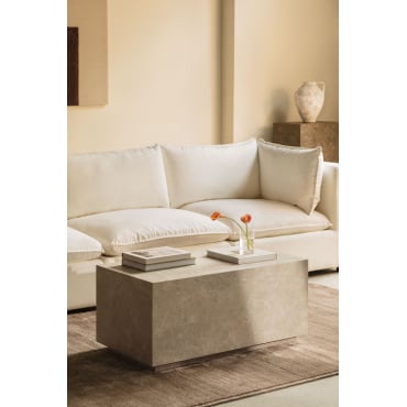 Rechthoekige Salontafel 90x50 Cm In Mdf Aria Wit Marmer - Sklum