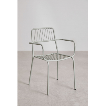 Set Van 2 Stapelbare Eetkamerstoelen Met Armleuningen Elton Groen – Khaki - Sklum
