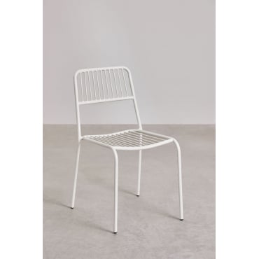 Set Van 4 Stapelbare Eetkamerstoelen In Staal Elton Gardenia Wit - Sklum