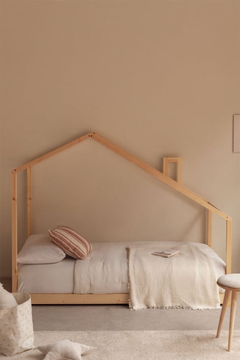 Bed voor 90 cm matras in Abbin Kids hout