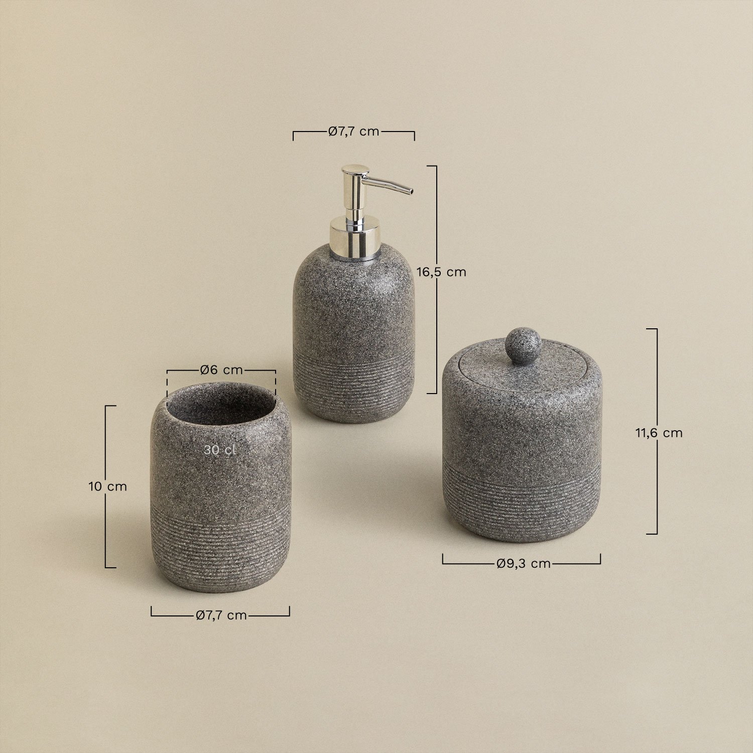 Beltine badset, AFMETINGEN