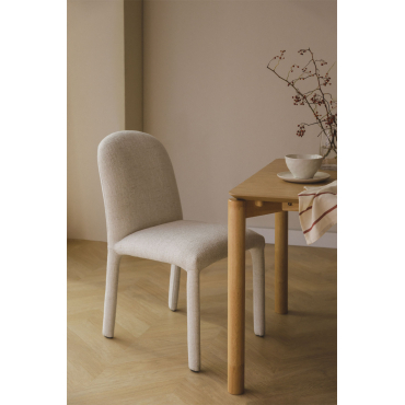 Set Van 4 Eetkamerstoelen In Stof Riga Gebroken Wit - Sklum