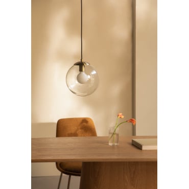 Hanglamp Van Metaal Met Glazen Bol Boyi Goud - Sklum