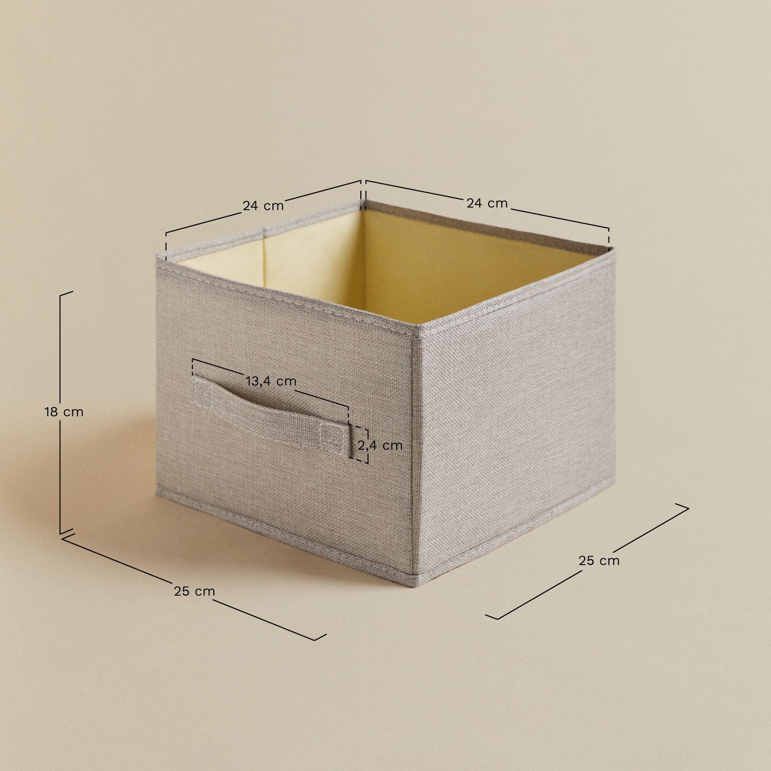 Tarinna textiel organizer box, AFMETINGEN