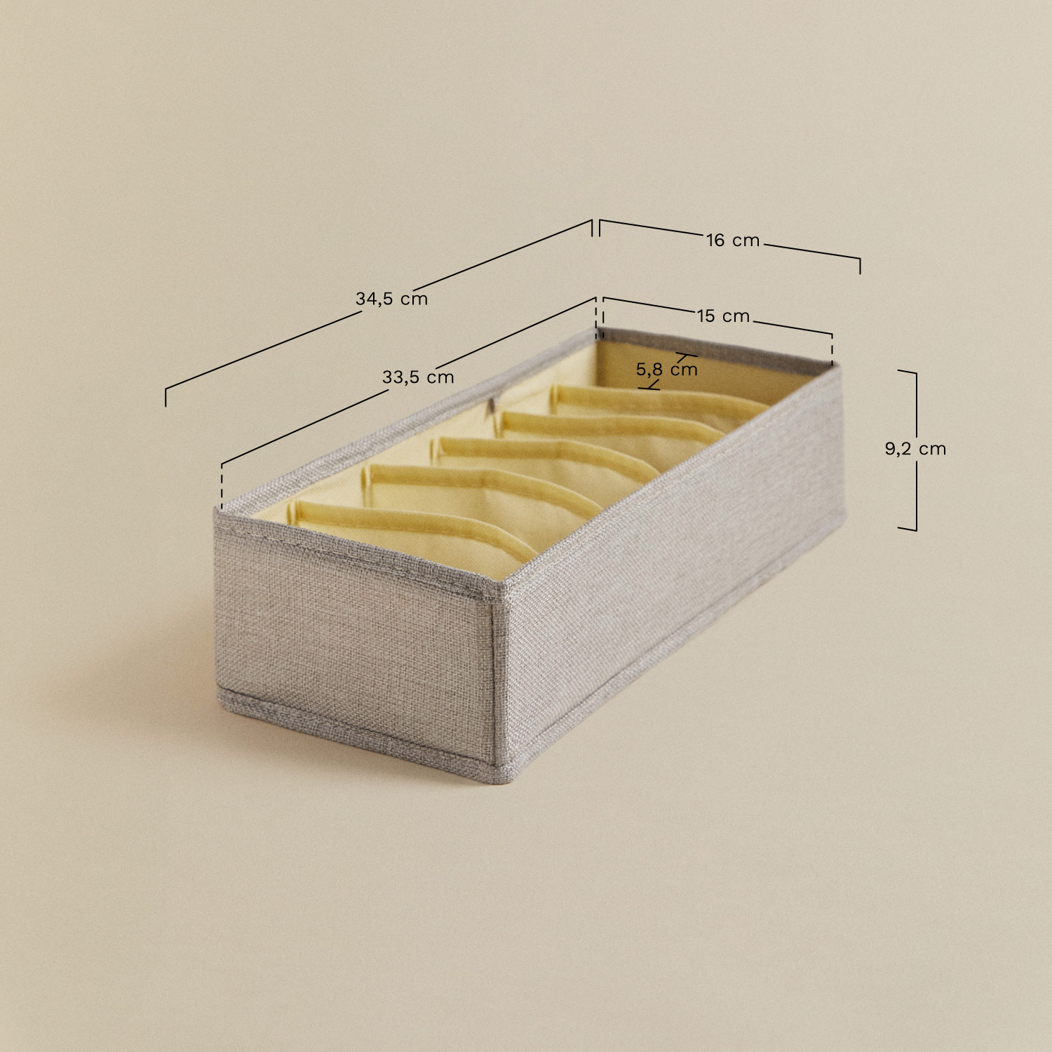 Textiel organizer 35x15 cm Minsk, AFMETINGEN