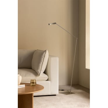 Led Staande Lamp In Ijzer Valtyn Grijs – Nikkel - Sklum