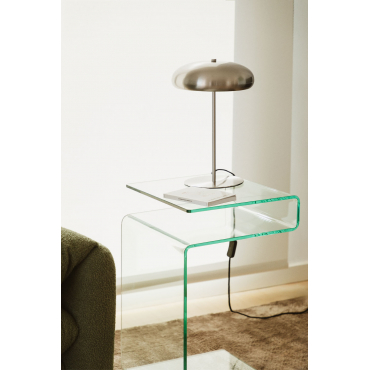 Tafellamp In Metaal Hilma Grijs – Chroom - Sklum