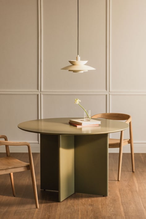 Ronde eettafel Ø120 cm in MDF Saonara - Groen – Salie