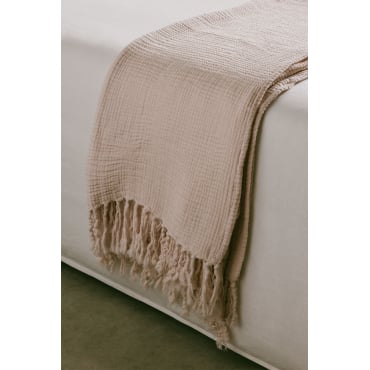 Katoenen Chiffon Geruite Deken (185x125 Cm) Eloi Licht Make Up - Sklum