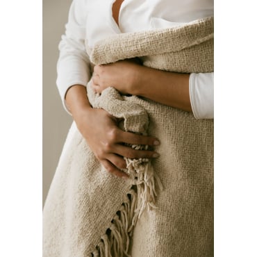 Plaid Deken In Chenille Tirset Beige – Linnen - Sklum